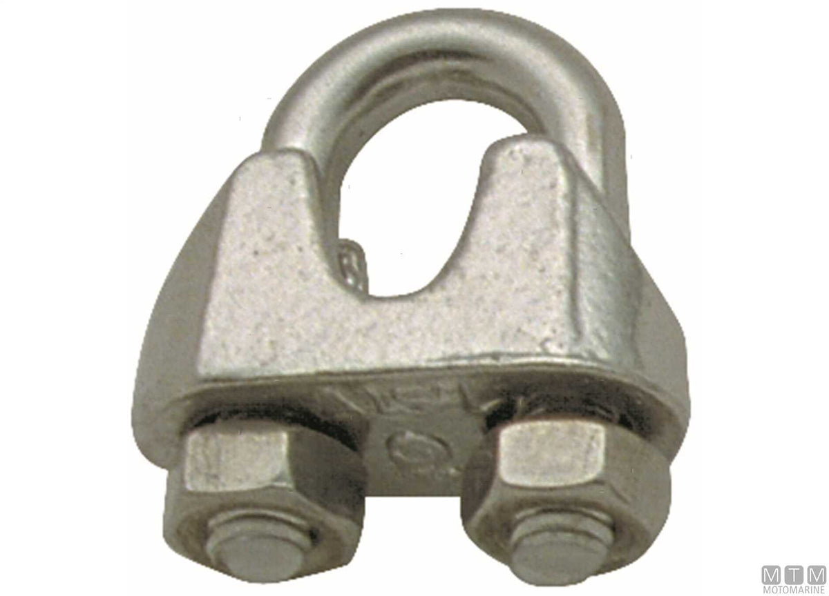 Wire rope clamp for Ø6 mm cable in stainless steel - original photo Motomarine Srl