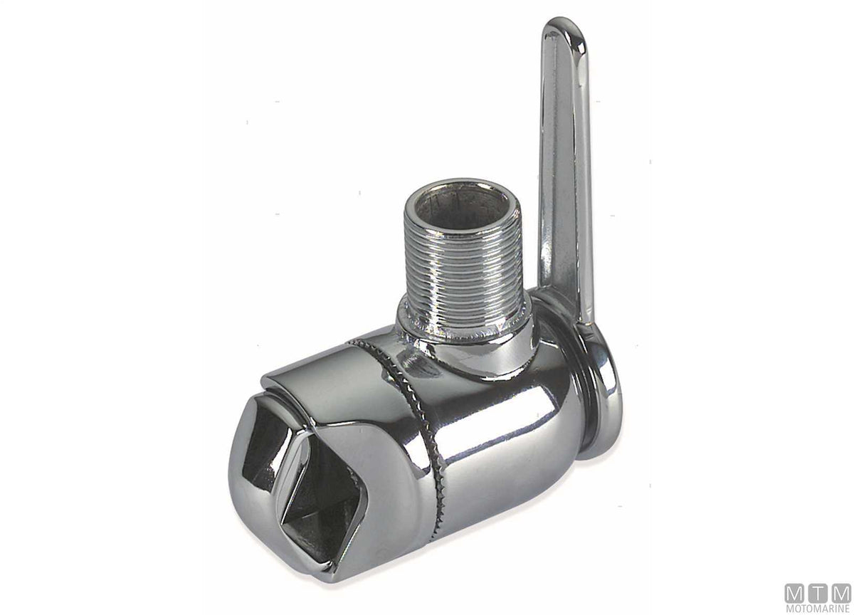 Chrome-plated brass clamp antenna base - original photo Motomarine Srl