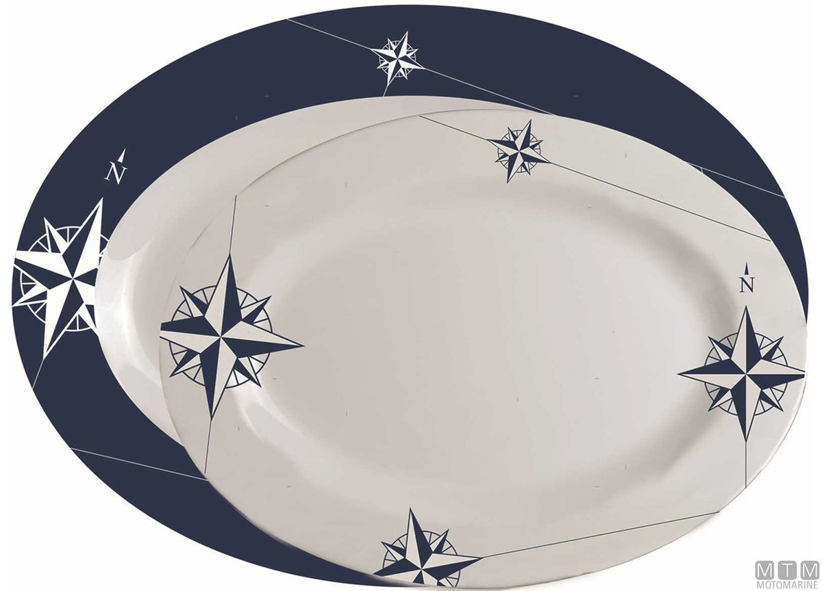 MB Northwind oval serving plates set, 2 pieces - original photo Motomarine Srl