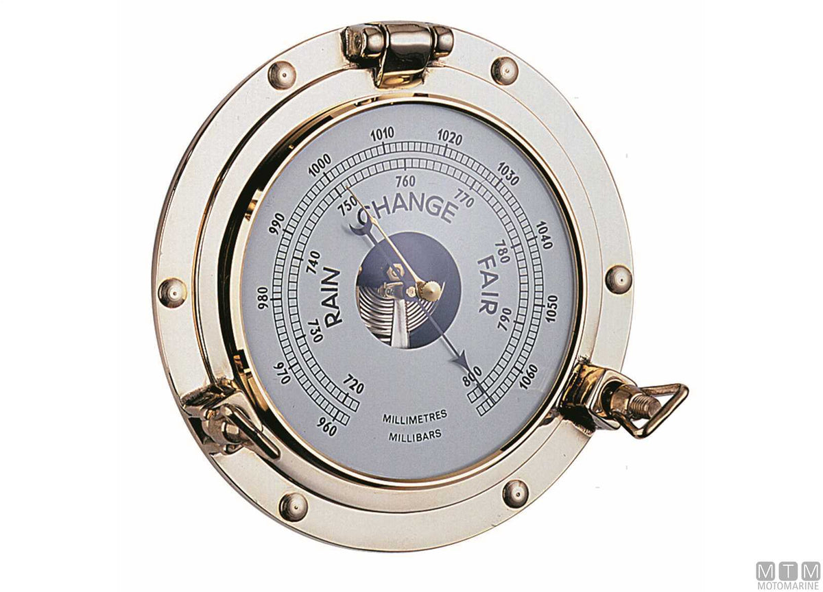 Porthole barometer Ø180 mm brass - original photo Motomarine Srl