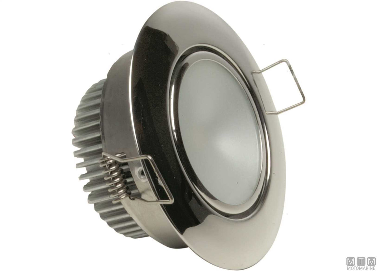 Recessed LED spotlight with adjustable lens in stainless steel Ø78 mm - original photo Motomarine Srl