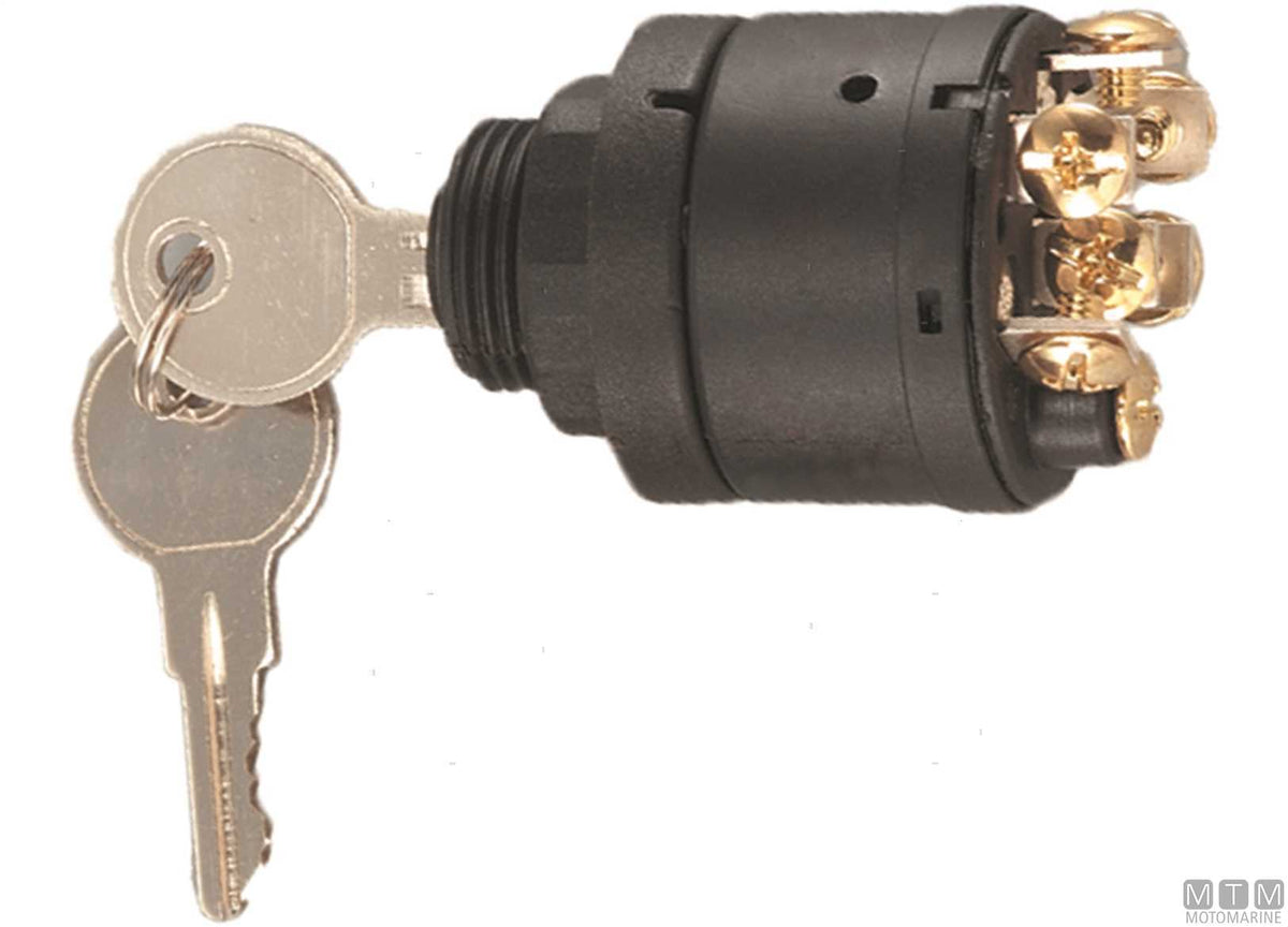 Ignition key switch Ø20 mm 7 terminals 4 positions - original photo Motomarine Srl