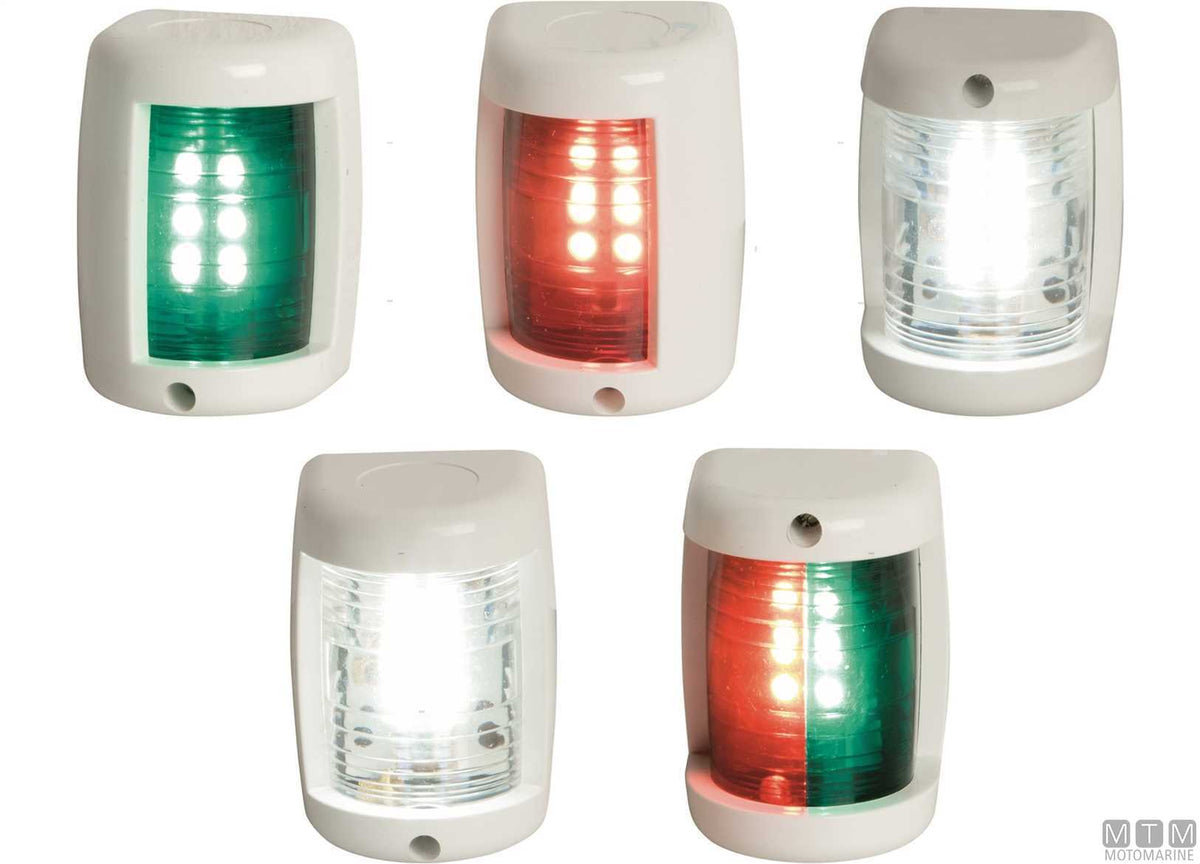 LED navigation sidelight, red, Mini, white, 43x59 mm - original photo Motomarine Srl