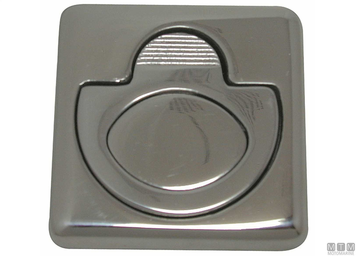 Flush square recessed handle 50x50 mm in stainless steel - original photo Motomarine Srl