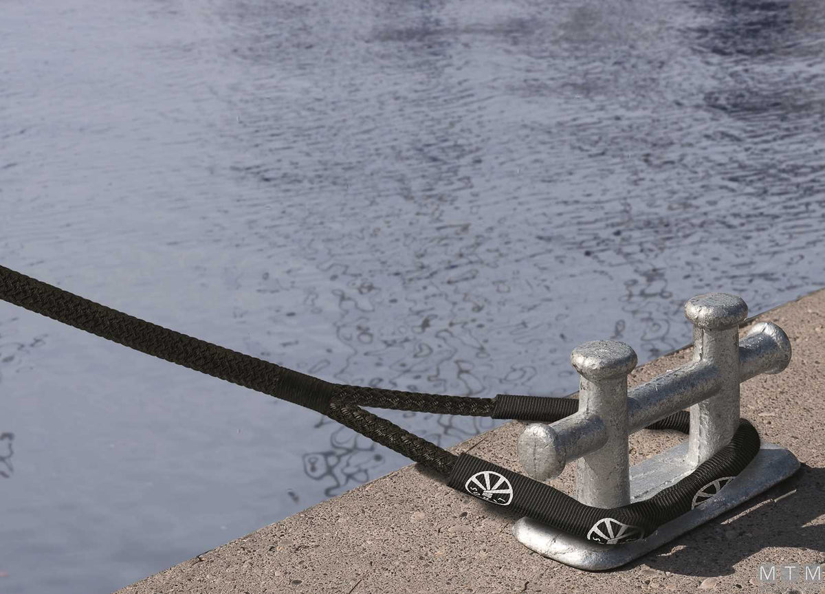 Liros Handy-Elastic black mooring line with 40 cm eye splice Ø14 mm 10 m - original photo Motomarine Srl
