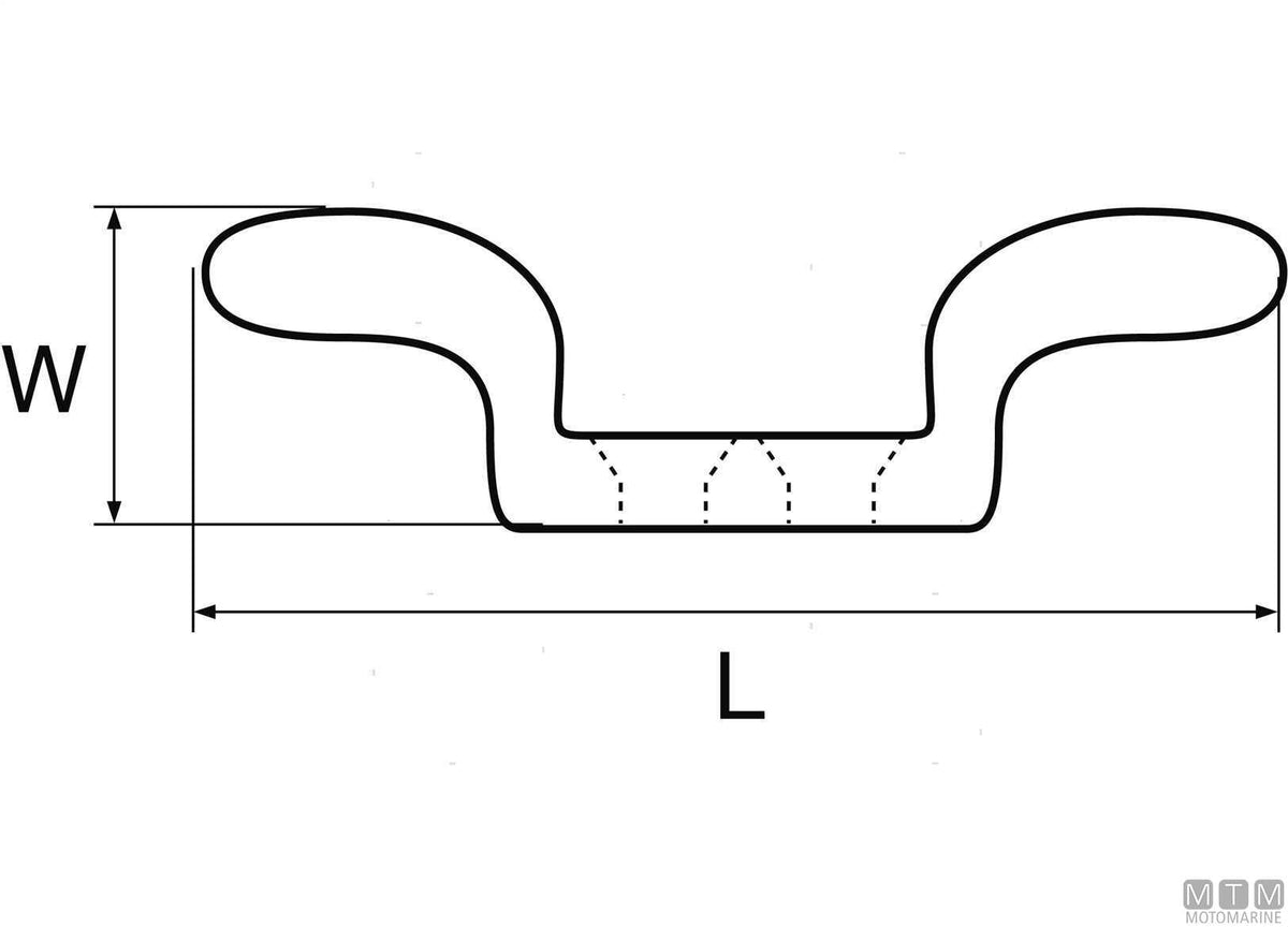 Light cleat 112 mm stainless steel 316 - original photo Motomarine Srl