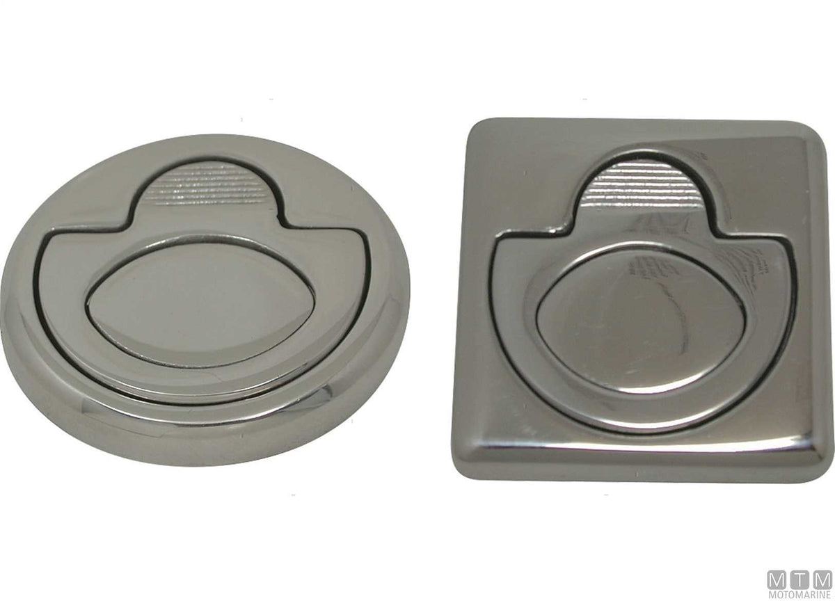 Flush round recessed handle Ø50 mm in stainless steel - original photo Motomarine Srl