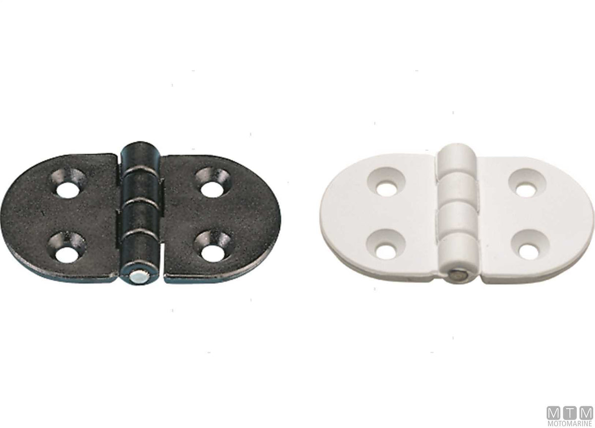Oval wing hinge 40x70 mm in white plastic - original photo Motomarine Srl