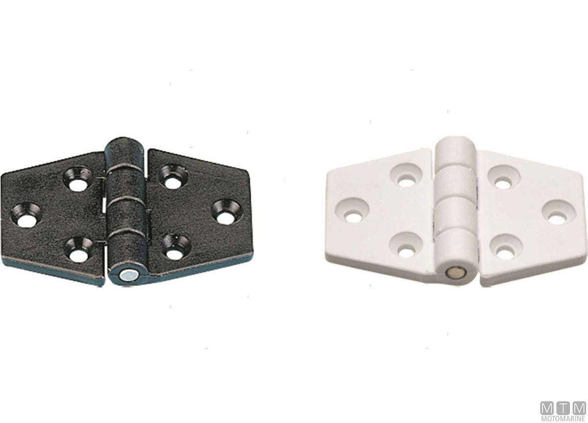Biscuit hinge 40x63 mm in black plastic - original photo Motomarine Srl