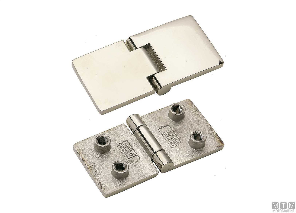 Flush hinge FS-SLIM 70x35 mm in stainless steel 316 - original photo Motomarine Srl