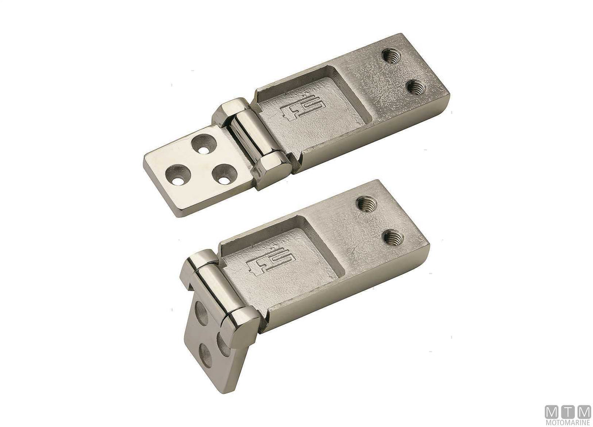 Asymmetric flush hinge FS-SLIM 70x30 mm in stainless steel 316 - original photo Motomarine Srl