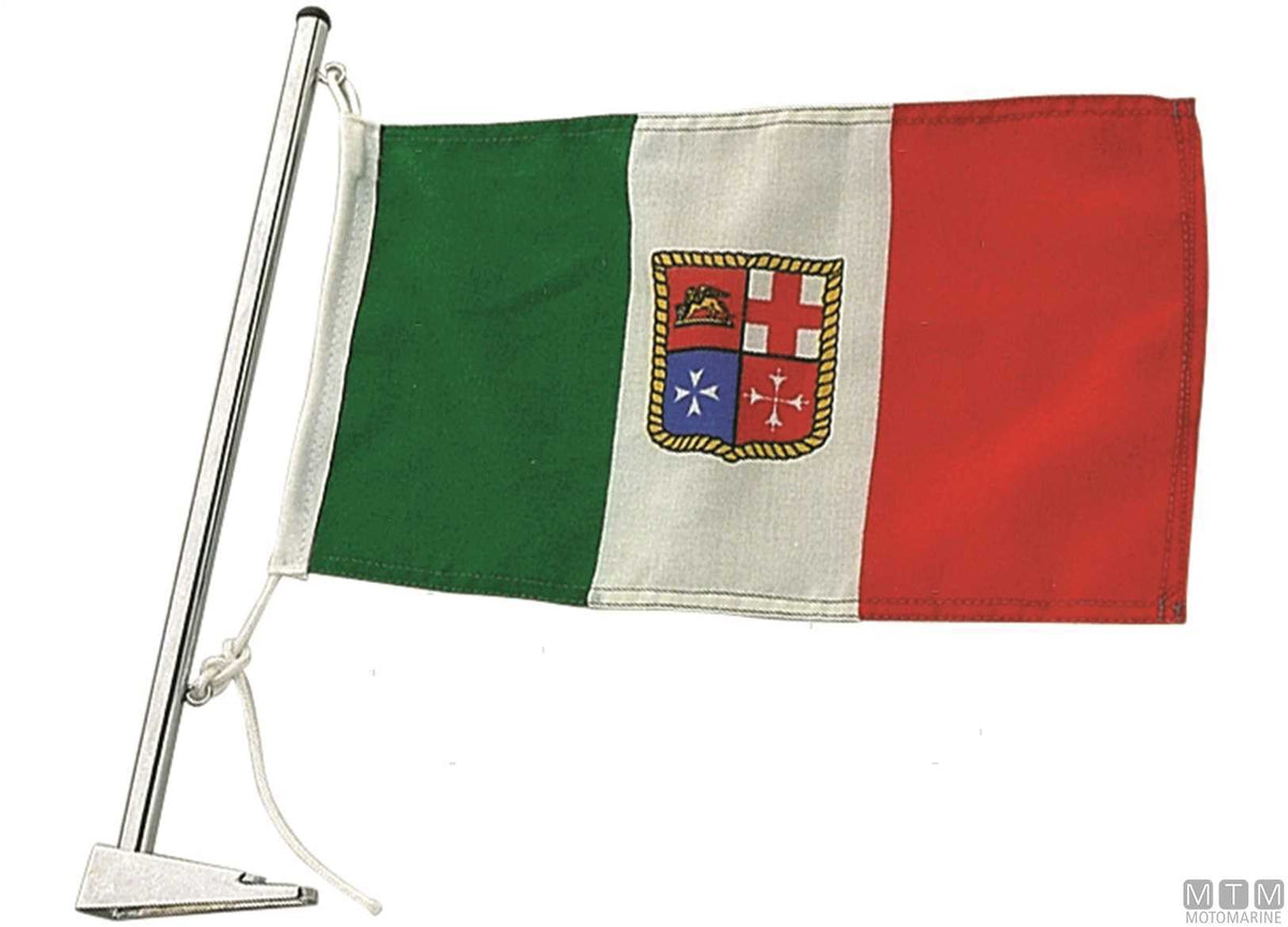 Compact flagpole H350 mm chrome-plated brass - original photo Motomarine Srl
