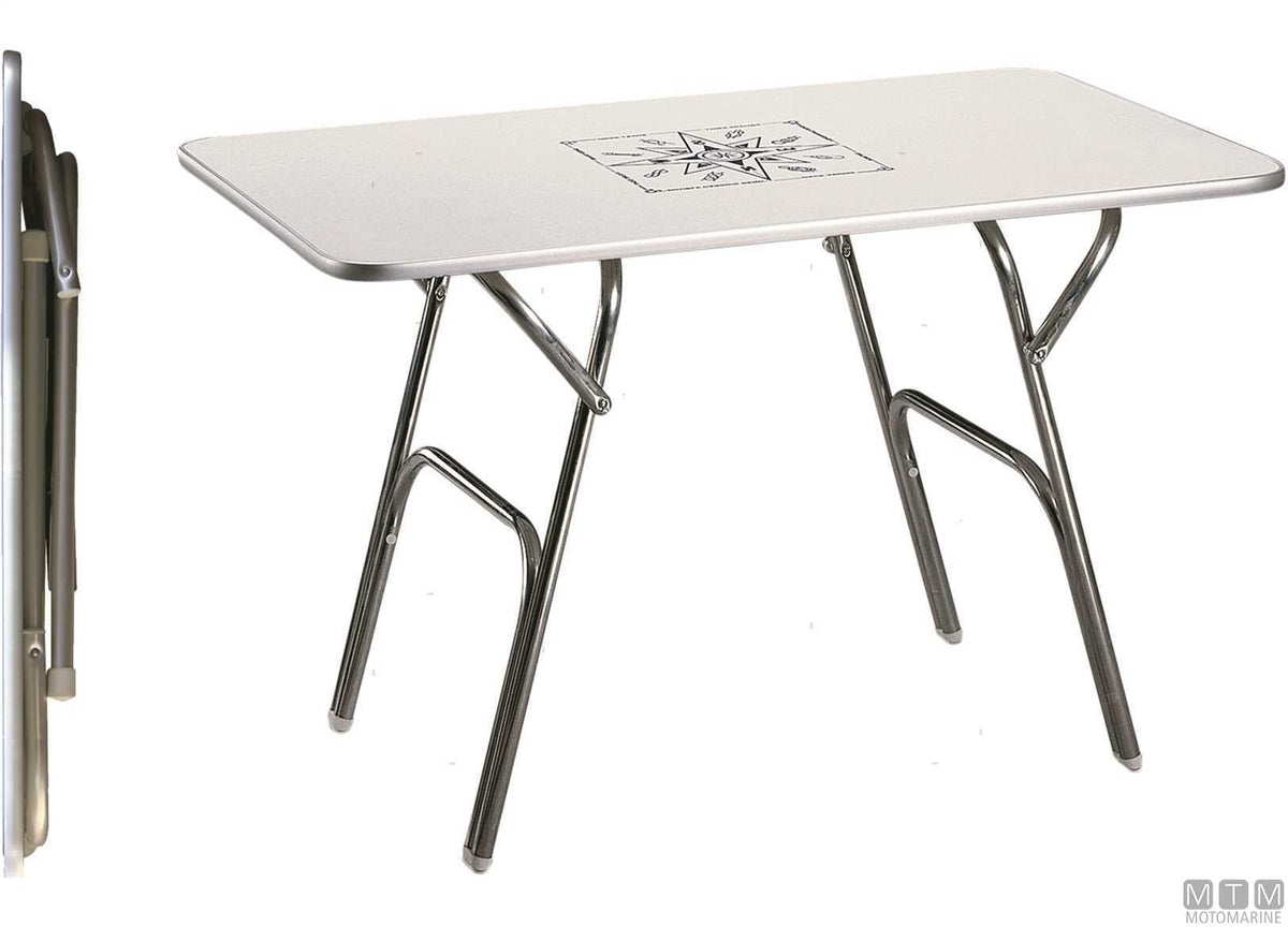 Forma M400 table 88x60 cm H61 cm in melamine/aluminium - original photo Motomarine Srl