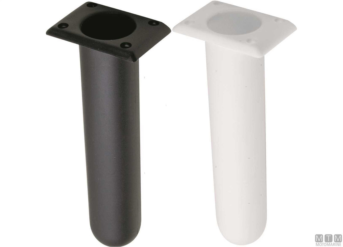 Black square flush-mount rod holder Ø40 mm, plastic - original photo Motomarine Srl