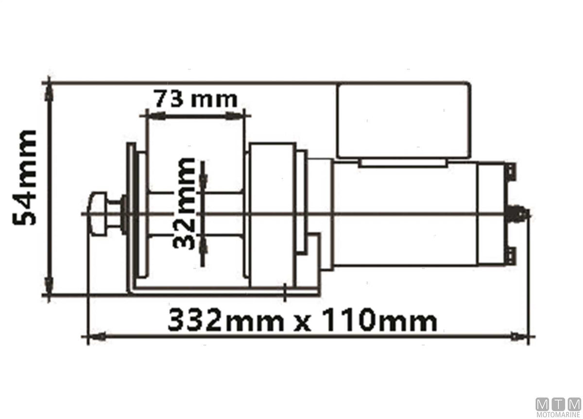 Bada DW1 electric trailer winch pull 900 kg - original photo Motomarine Srl