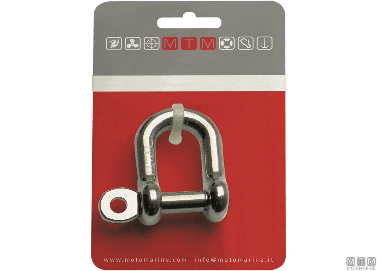 Straight shackle Ø6 mm stainless steel 316 M-CARD - original photo Motomarine Srl