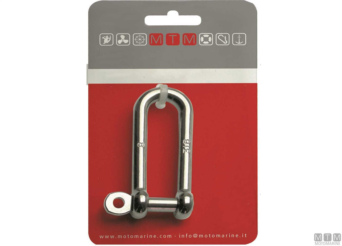 Long shackle Ø10 mm AISI 316 stainless steel M-CARD - original photo Motomarine Srl