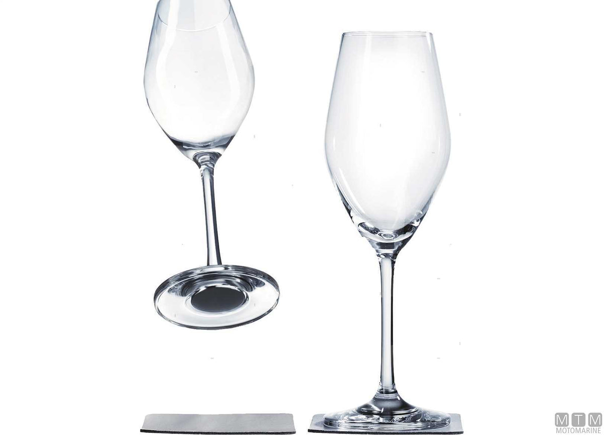 Pair of Silwy magnetic champagne glasses - original photo Motomarine Srl