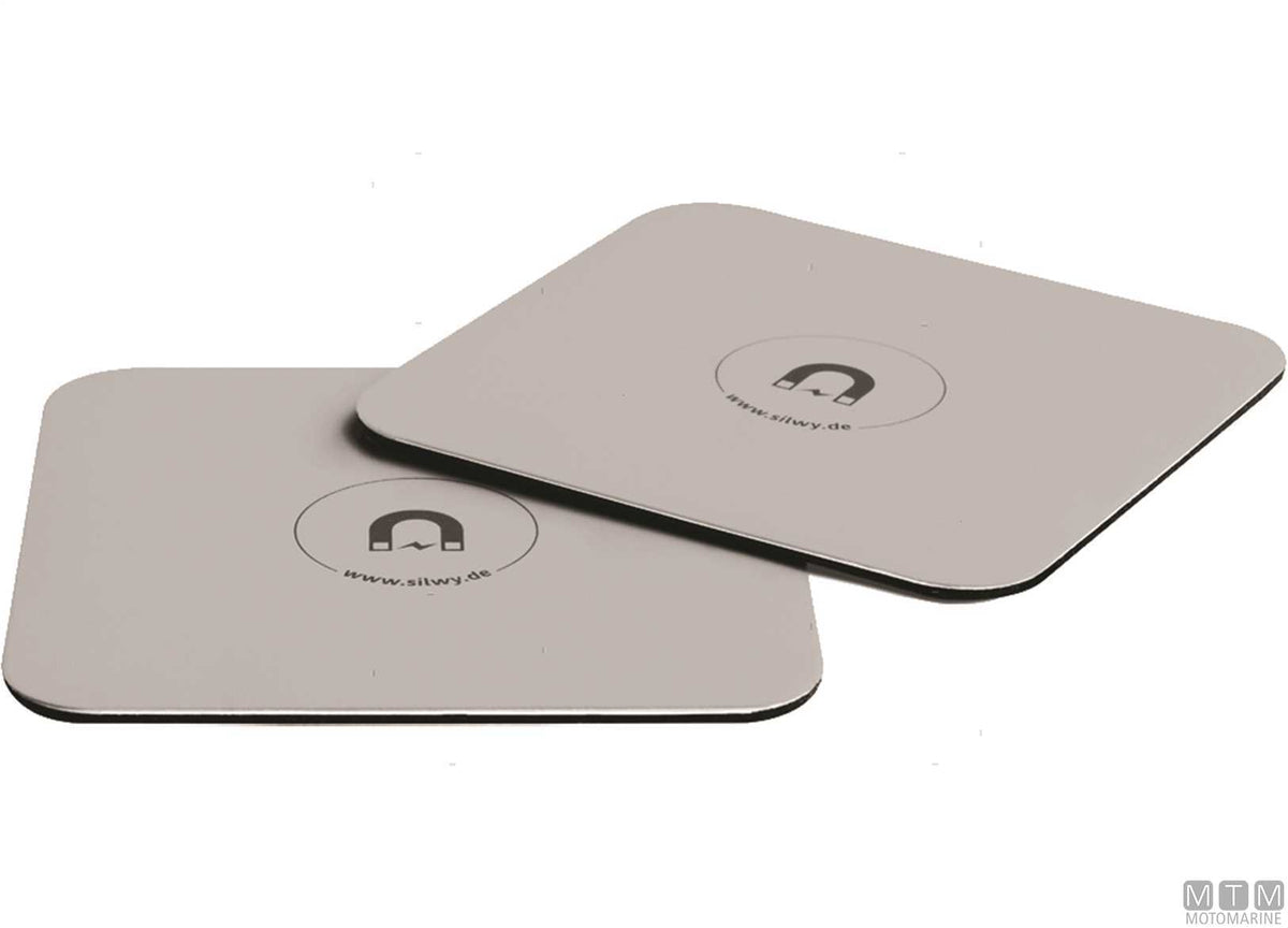 Set of 2 Silwy metallic coasters white - original photo Motomarine Srl