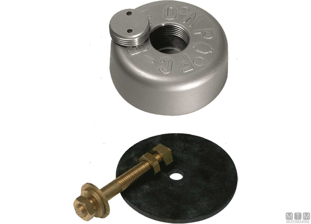 Zinc anode set round flange tall Ø120 mm - original photo Motomarine Srl