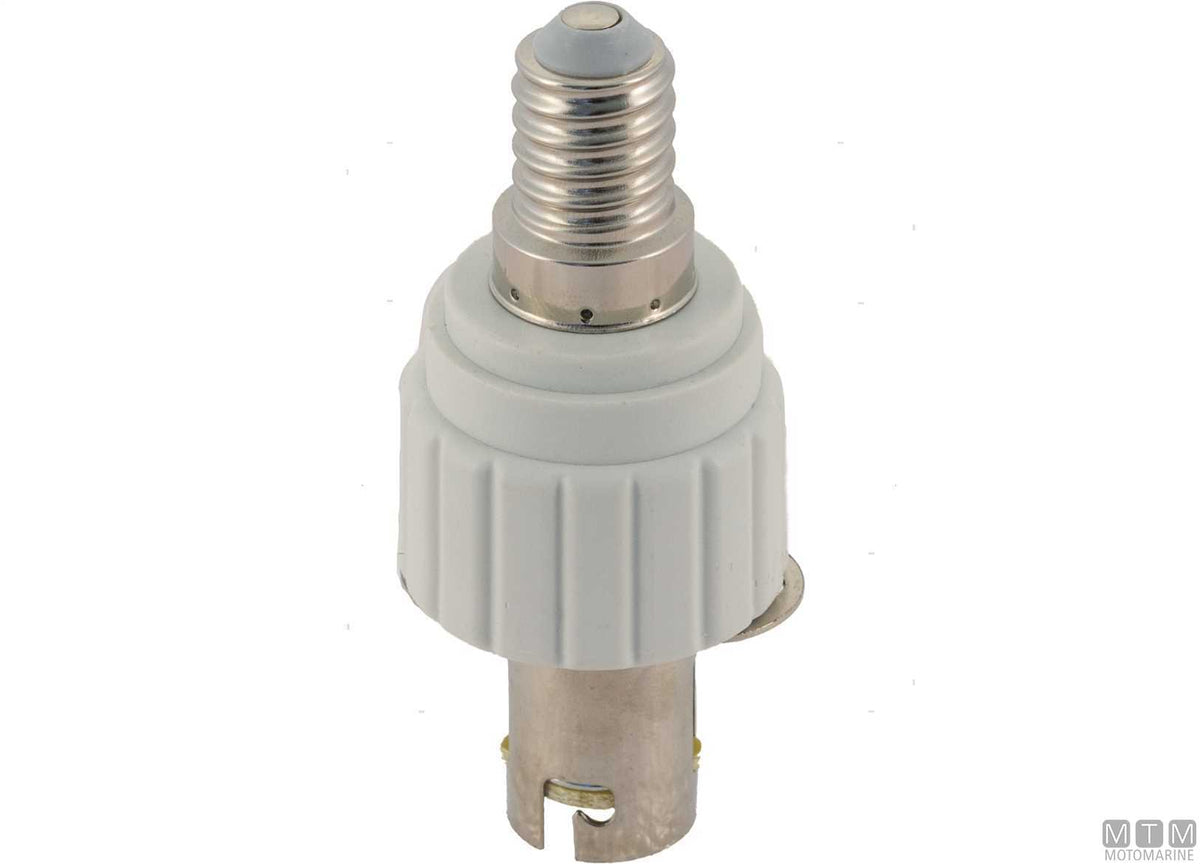 Adapter for bulbs BA15D>E14 - original photo Motomarine Srl