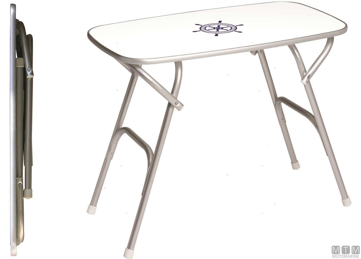 Forma Top Rounded M450H table 88x60 cm H70 cm in melamine/aluminium - original photo Motomarine Srl