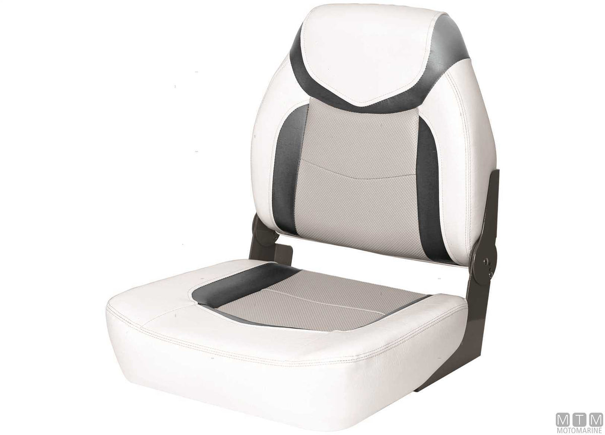 Premium Fish folding seat grey/blue - original photo Motomarine Srl