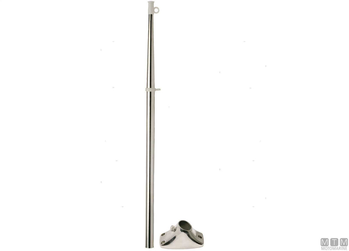 White Cap flagpole H600 mm Ø20 mm in stainless steel - original photo Motomarine Srl