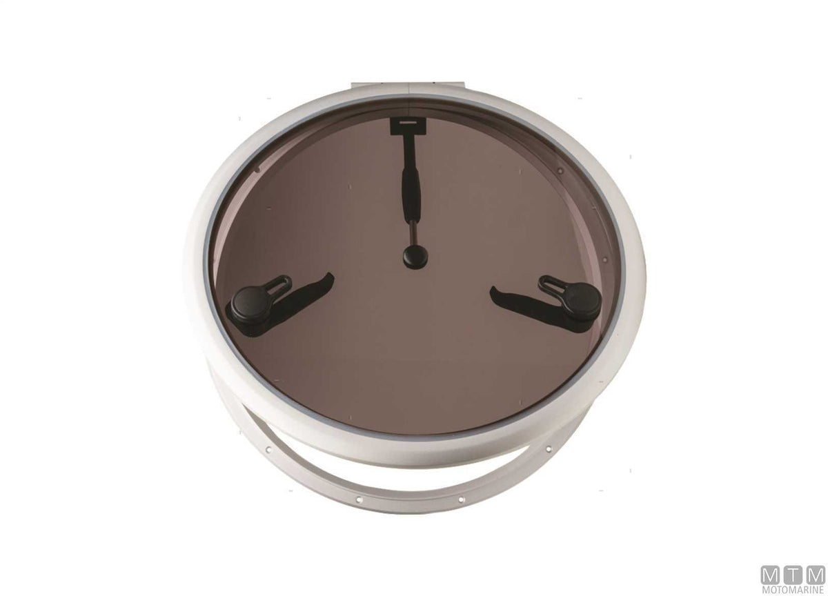 Round hatch MTM G-Type Ø484 mm in aluminium - original photo Motomarine Srl