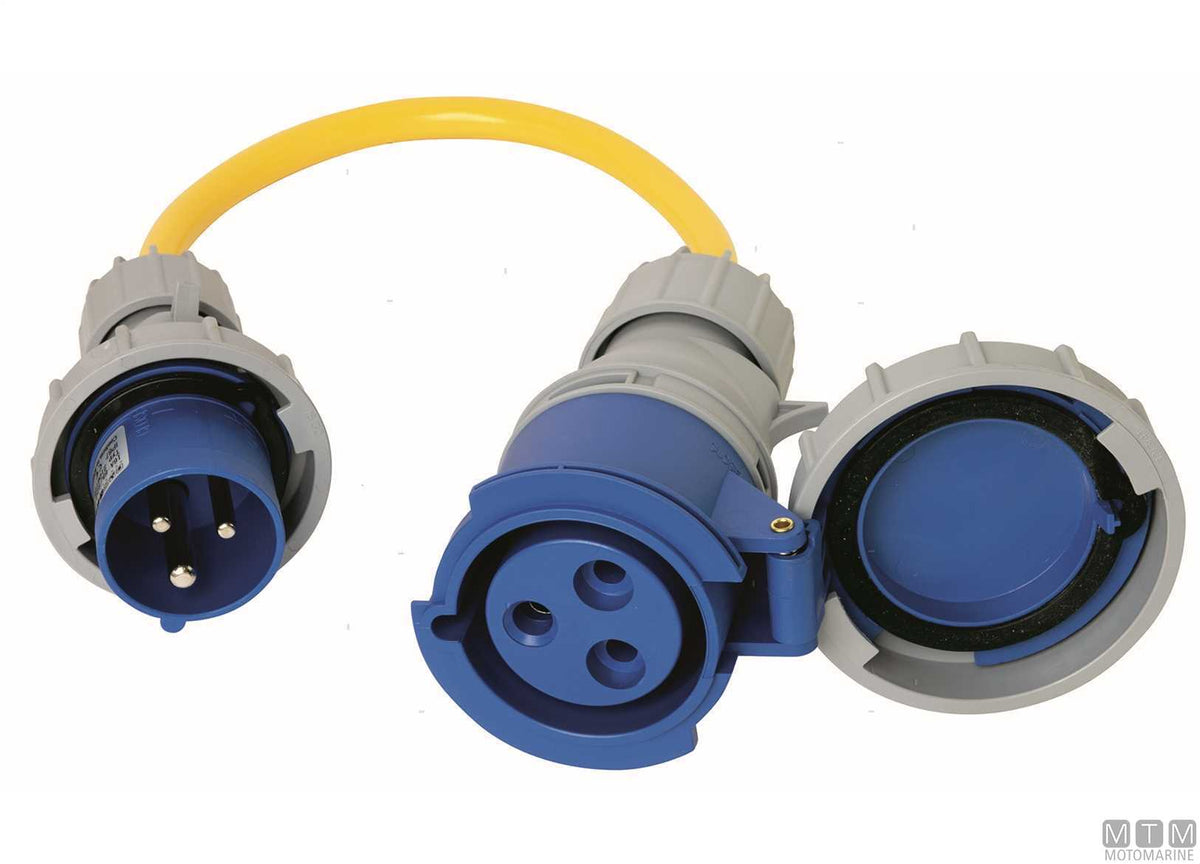 CE extension adapter IP67 socket 32A plug 16A - original photo Motomarine Srl