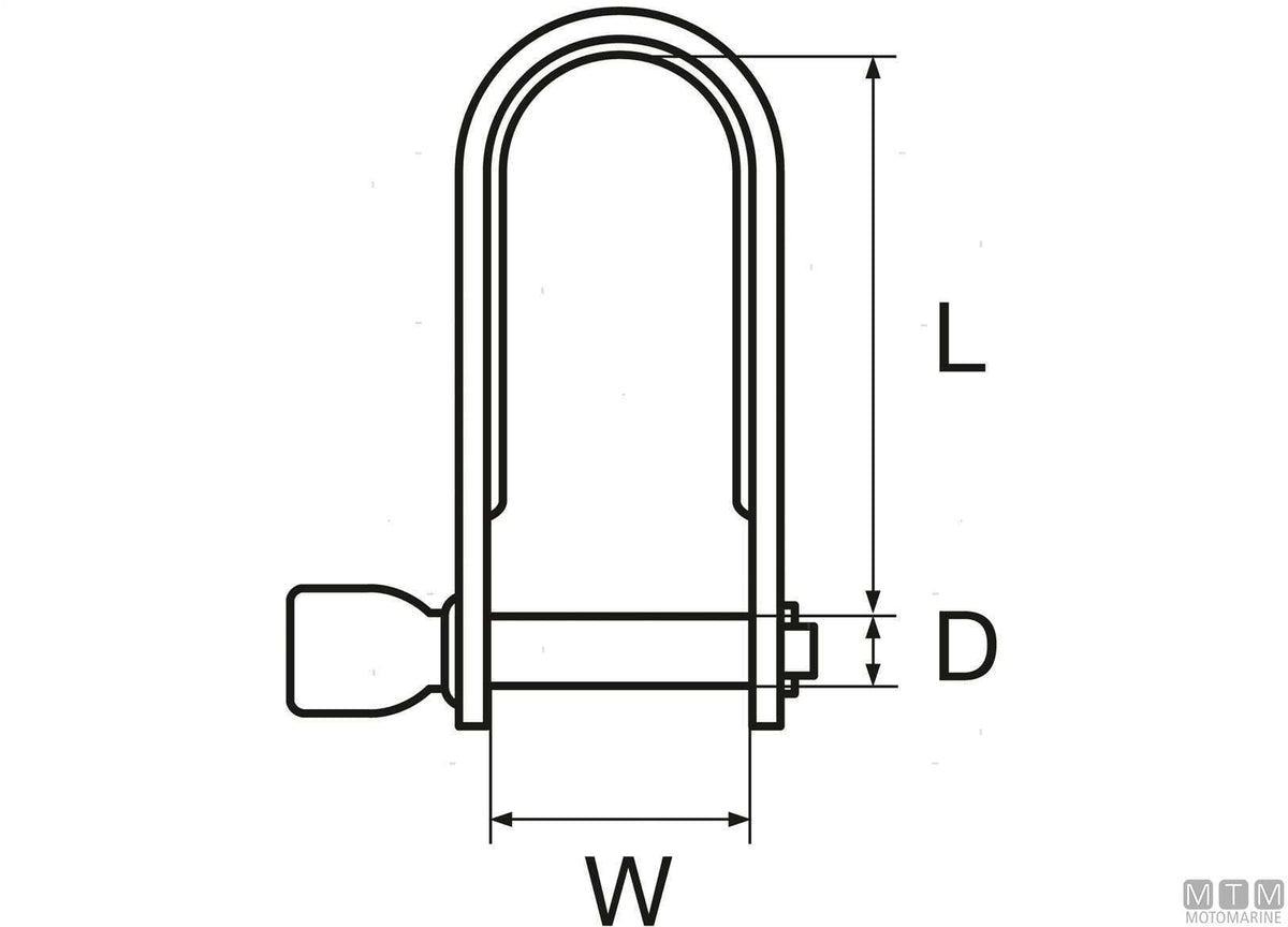 Snap shackle 1 pin D5 mm stainless steel 316 stamped - original photo Motomarine Srl