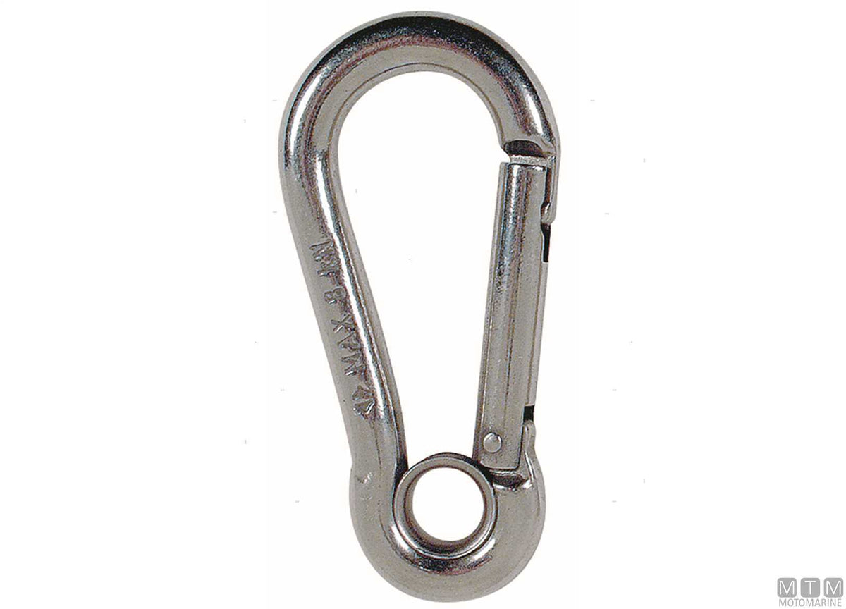 Kong snap hook Ø11 mm side opening with eye stainless steel 316 - original photo Motomarine Srl