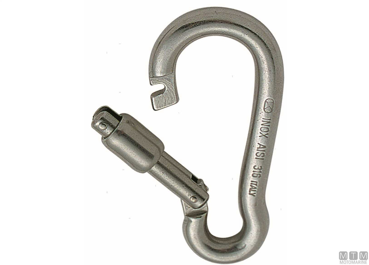 Kong Classic snap hook Ø10 mm outer opening stainless steel 316 - original photo Motomarine Srl