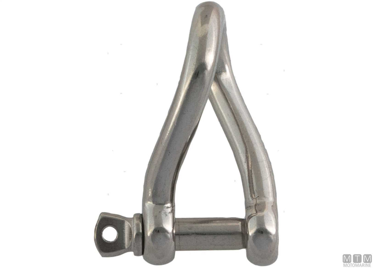 Twisted shackle Ø6 mm stainless steel 316 - original photo Motomarine Srl
