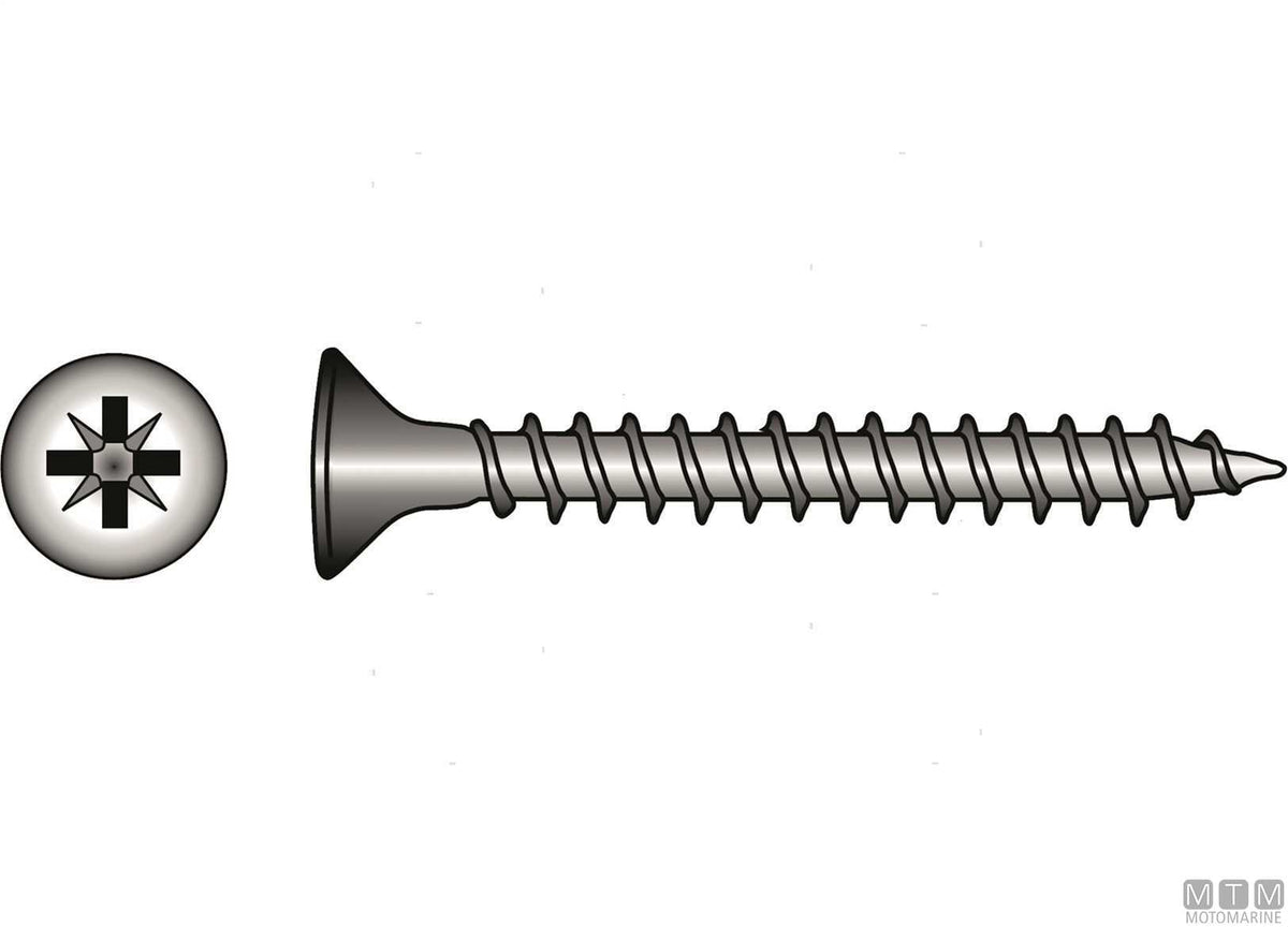 Torx chipboard screws DIN6112 stainless steel A4 3x30 10 pcs - original photo Motomarine Srl