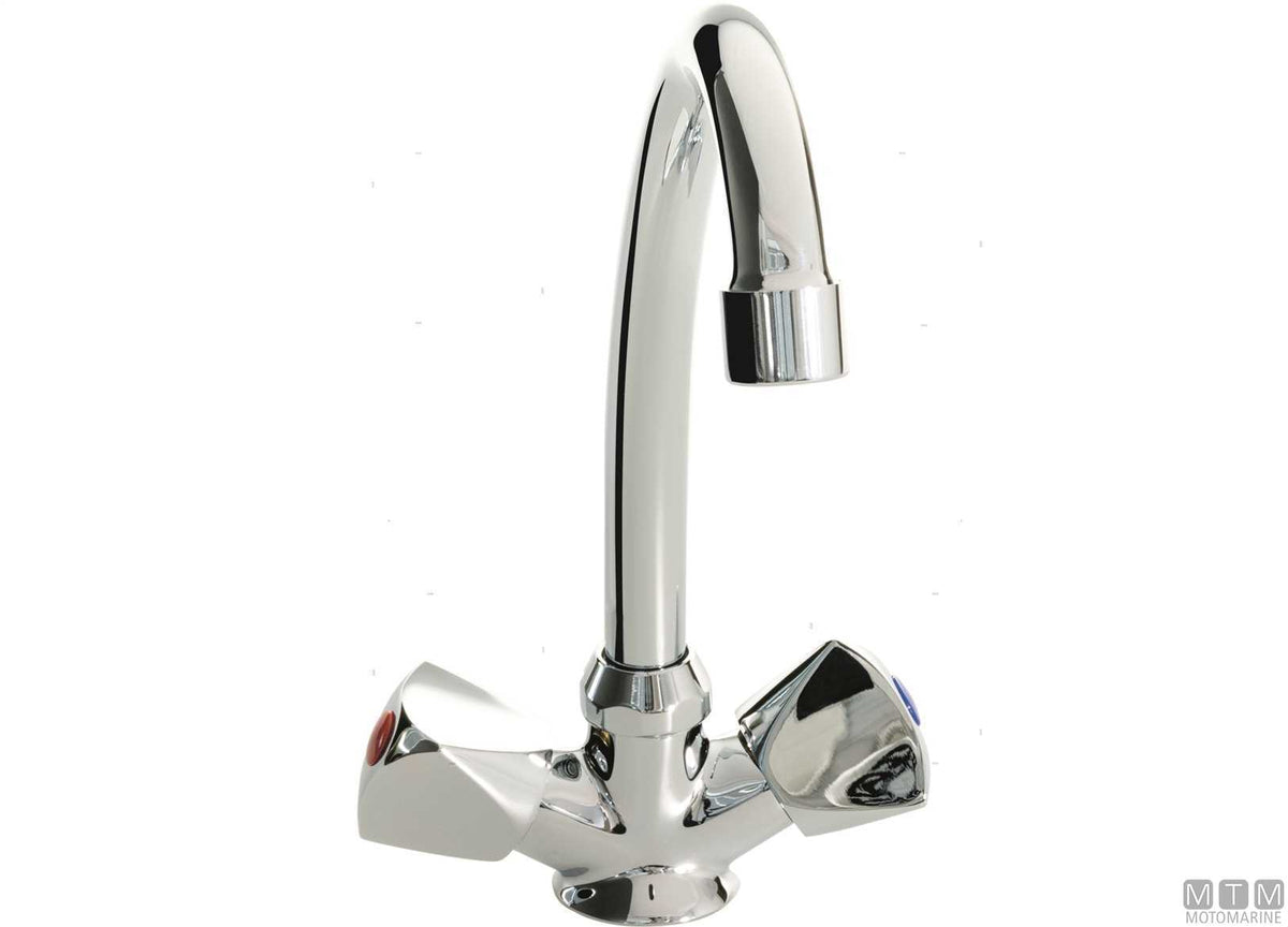 Classic Duo mixer tap with swivel spout - original photo Motomarine Srl
