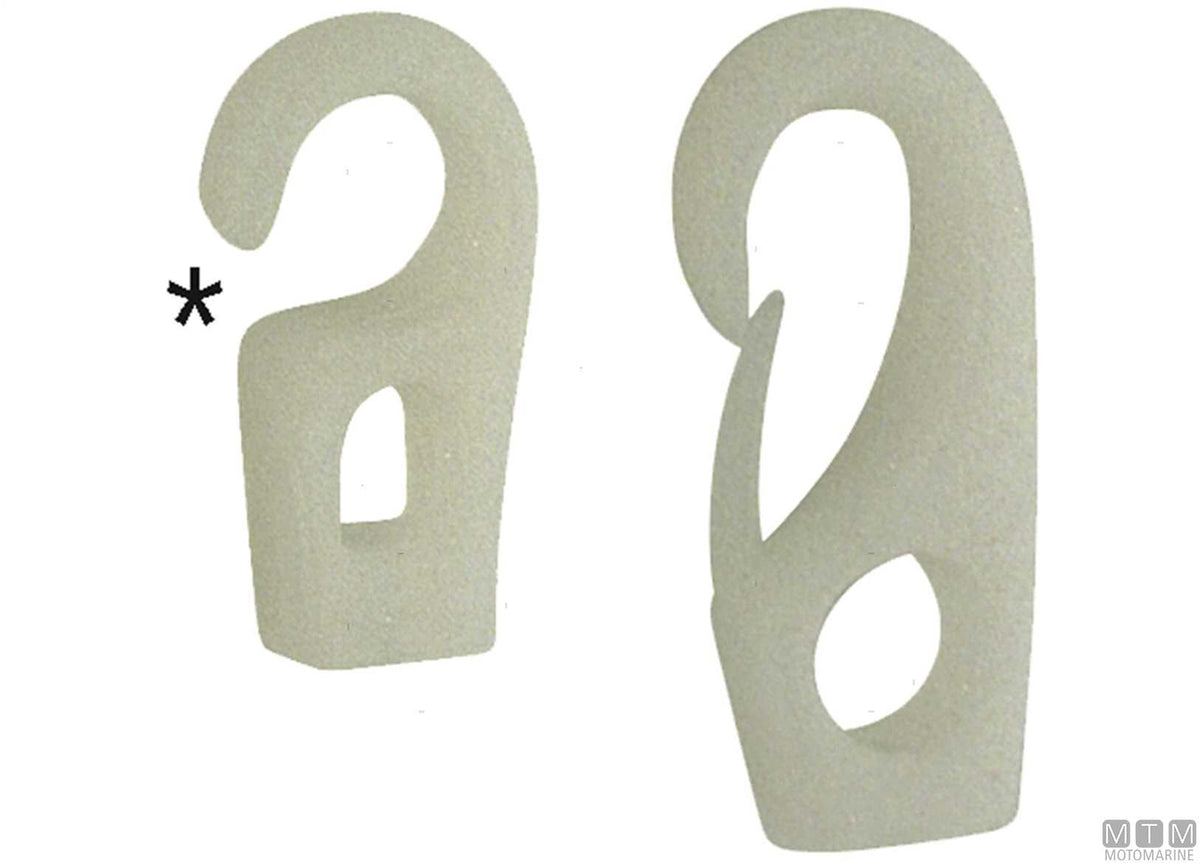 White nylon hook for elastic cord Ø5 mm - original photo Motomarine Srl