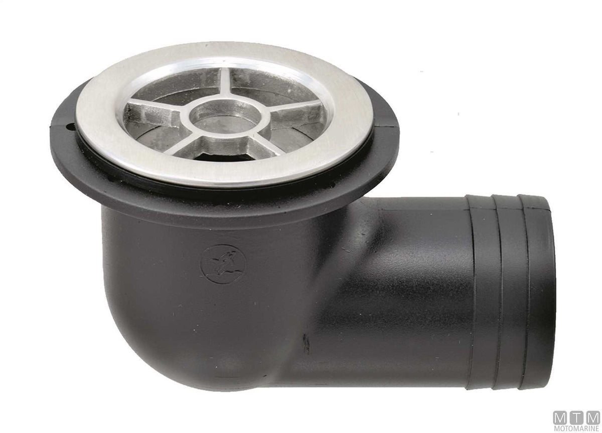 High-flow cockpit scupper Ø50 mm stainless/nylon - original photo Motomarine Srl