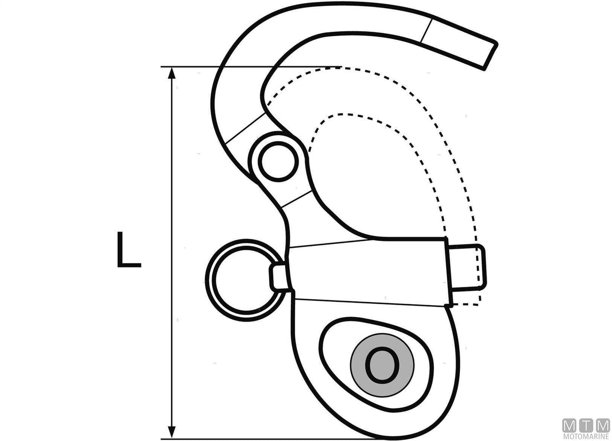 Wichard fixed snap shackle quick release eye Ø10 mm stainless steel 316 - original photo Motomarine Srl