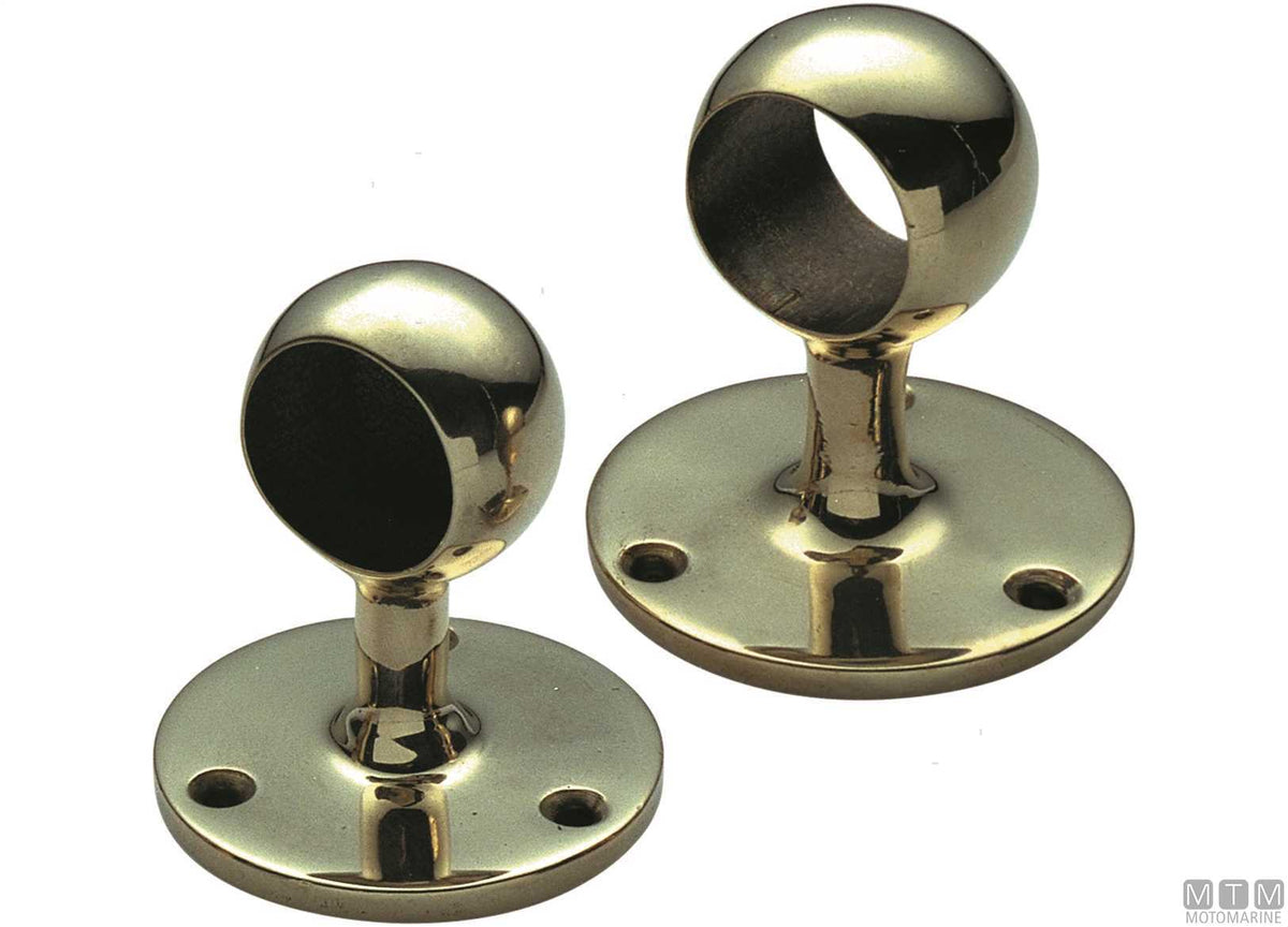 Through support Ø30 mm polished brass - original photo Motomarine Srl