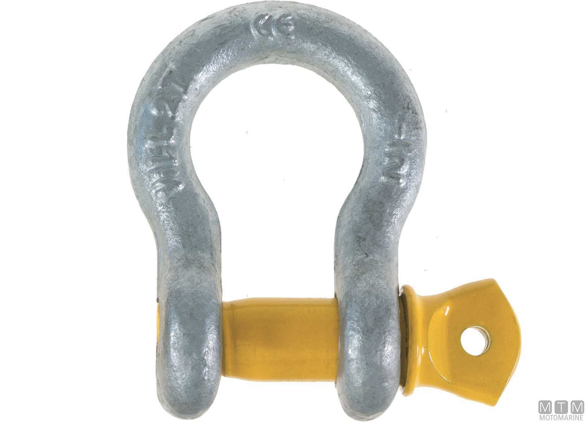 Bow shackle HD Ø32 mm hot-dip galvanized steel - original photo Motomarine Srl