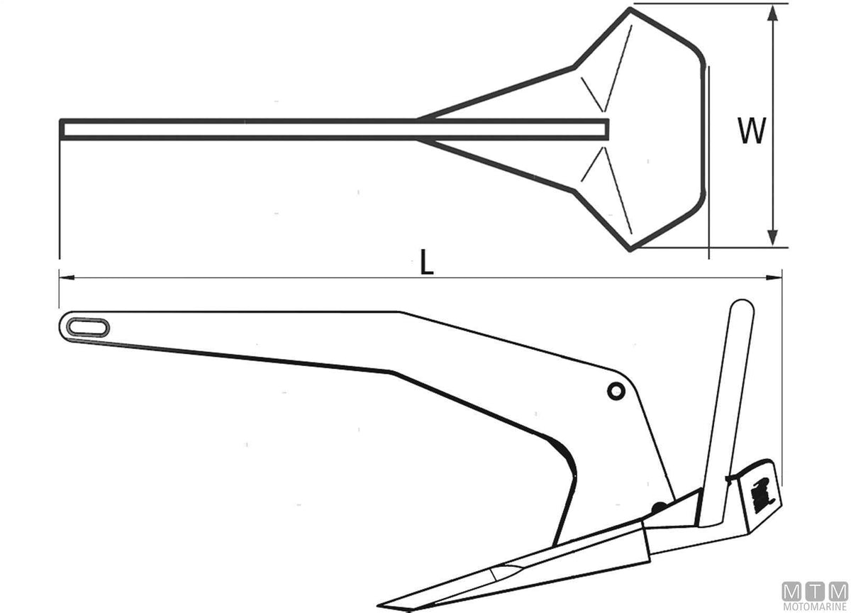 Rocna anchor 33 kg, hot-dip galvanized steel - original photo Motomarine Srl