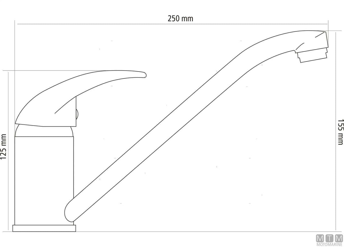 Classic mixer tap with long spout - original photo Motomarine Srl