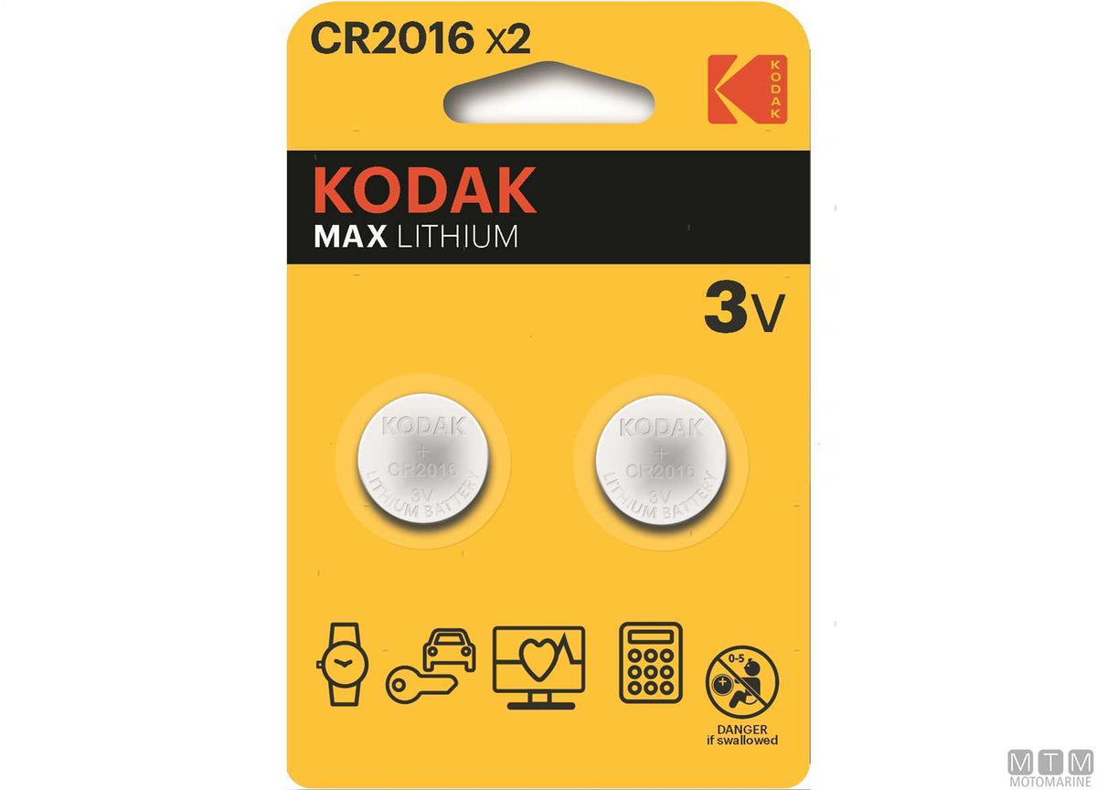 Kodak CR2016 Batteries, Pack of 5 - original photo Motomarine Srl