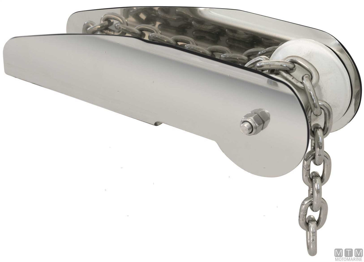 Rising 2 fixed chain bow roller 270 mm, stainless steel 316 - original photo Motomarine Srl