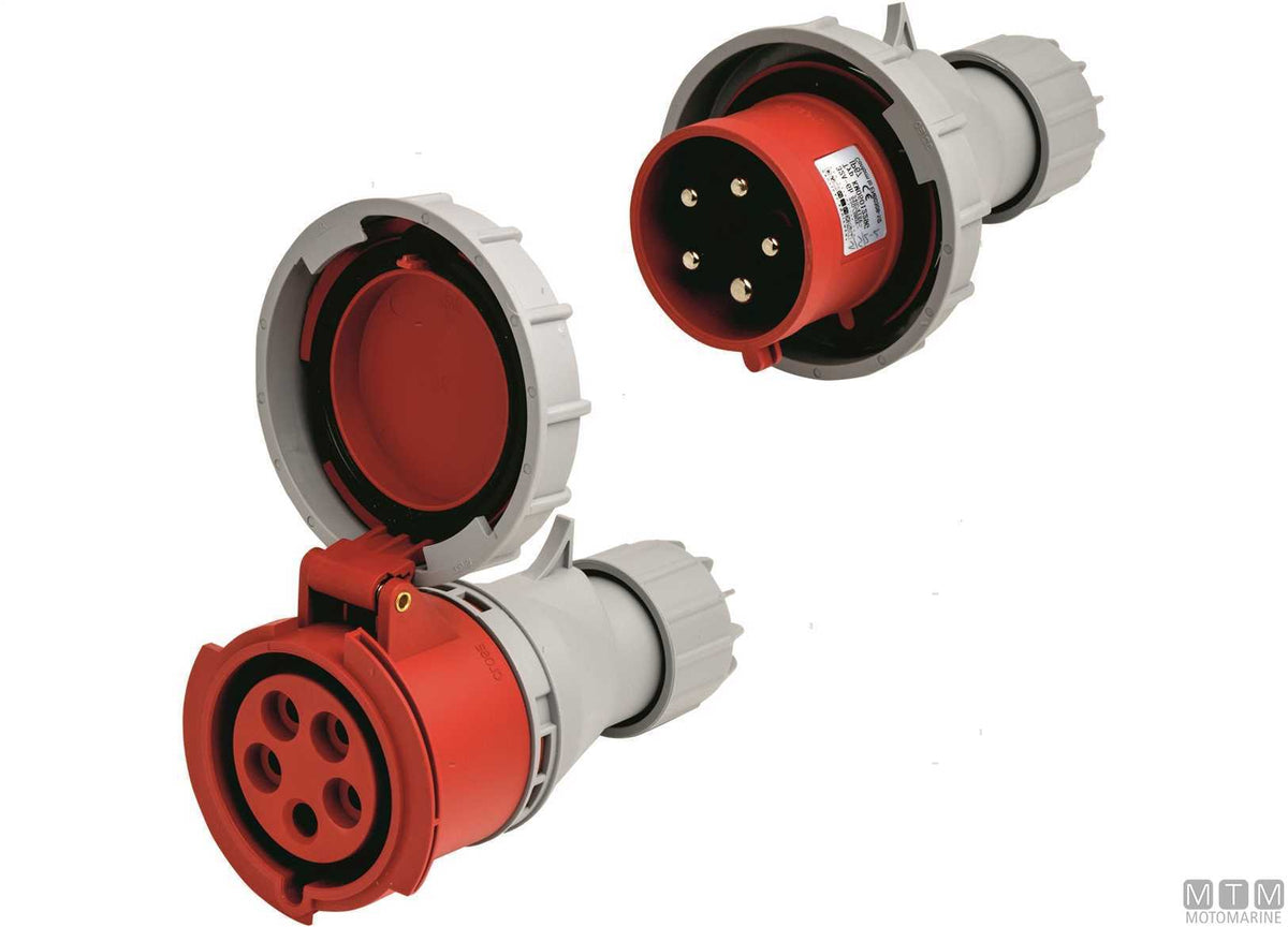 CE wall socket IP67 400V 63A - original photo Motomarine Srl