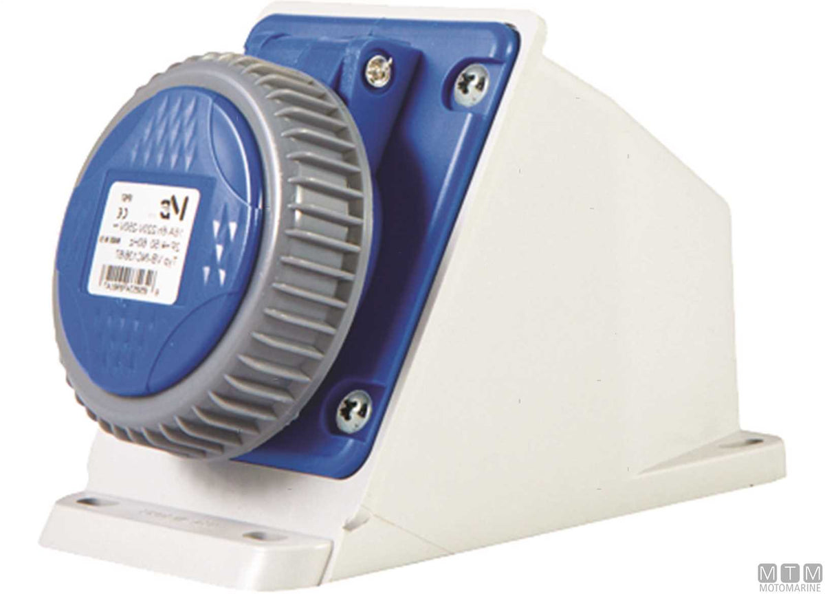 CE wall socket IP67 230V 32A - original photo Motomarine Srl