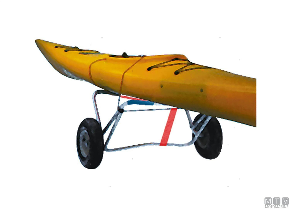 Canoe trolley with tie-down straps - original photo Motomarine Srl