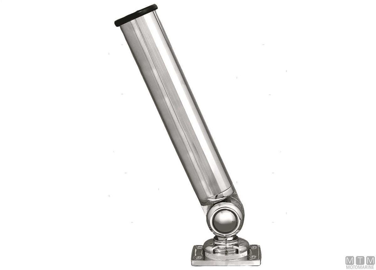 Adjustable rod holder with quick-release base, chrome-plated brass - original photo Motomarine Srl
