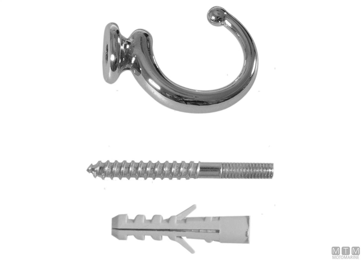 Cup hook L47 mm chrome-plated brass - original photo Motomarine Srl